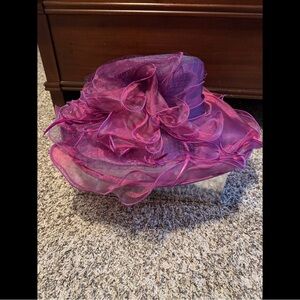 FORBUSITE Elegant Purple Derby Hat
